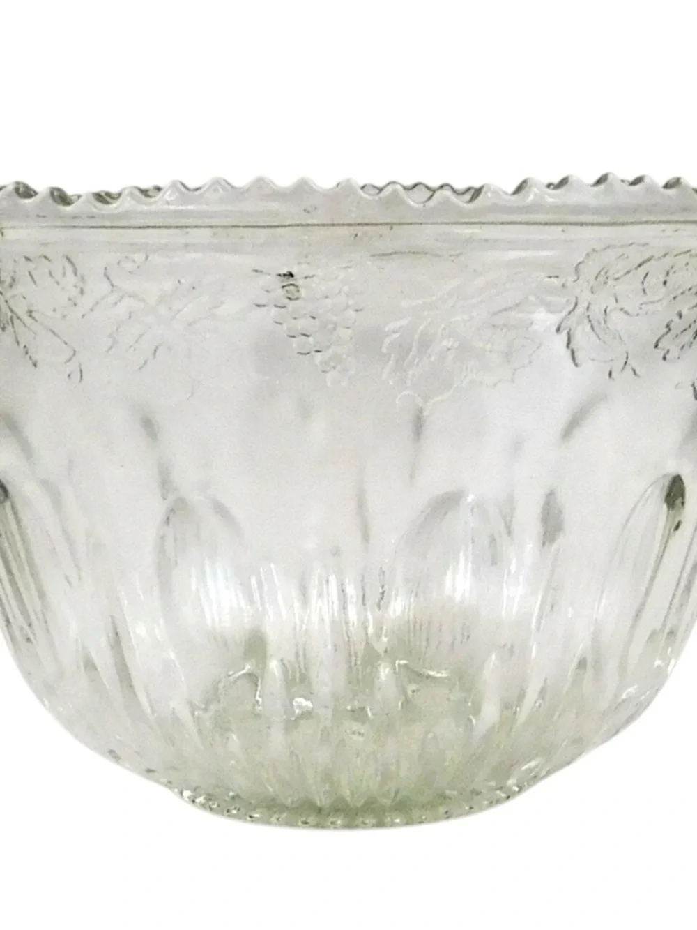 Indiana Glass Clear Pressed Glass Bowl with Grape Motif